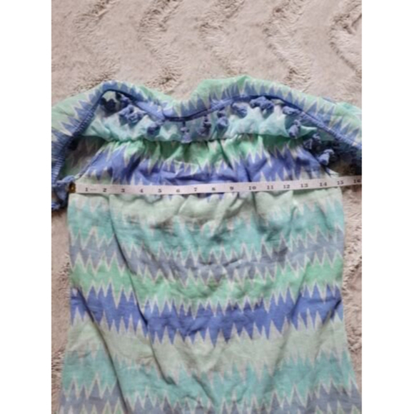 Sail To Sable 100% Cotton Off Shoulder Fringe Tassel Accent Blouse Size XXS - Picture 11 of 12